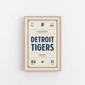 Detroit Tigers Ticket Print | Wall Art | Vintage Poster | Tigers Baseball