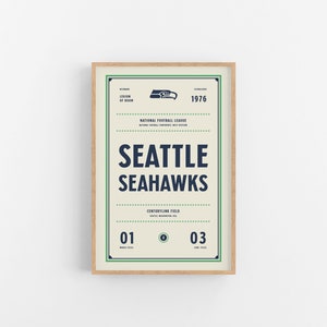 Setattle Seahawks Ticket Druck | Wandkunst | Vintage Poster | Seahawks Fußball