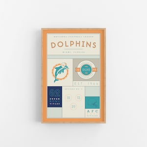 Miami Dolphins Stats Print | Wall Art | Vintage Poster | Dolphins Football