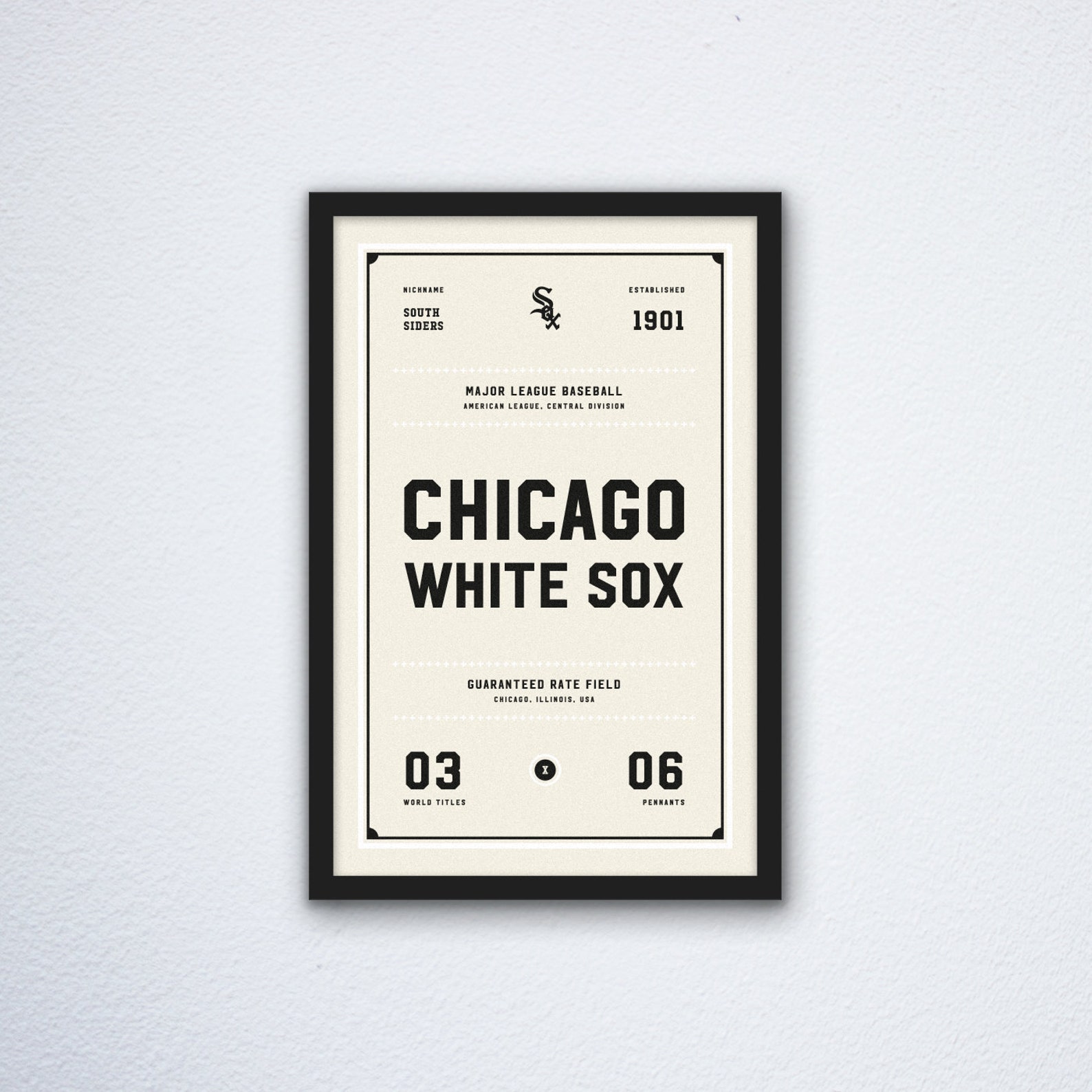 Chicago White Sox Ticket Print Etsy
