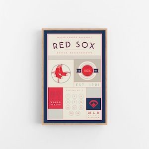 Boston Red Sox Stats Print | Wall Art | Vintage Poster | Red Sox Baseball