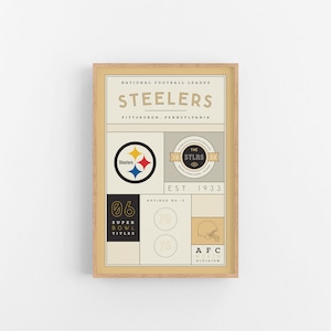 Pittsburgh Steelers Stats Print | Wall Art | Vintage Poster | Steelers Football