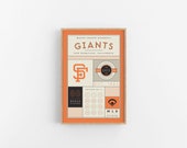 Impresión de estadísticas de los Gigantes de San Francisco / Arte mural / Póster vintage / Béisbol de los Gigantes