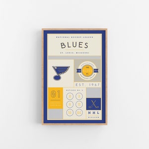 St. Louis Blues Stats Print | Wall Art | Vintage Poster | Blues Hockey