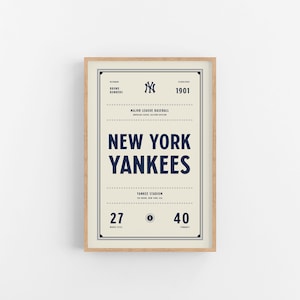 New York Yankees Ticket Print | Wall Art | Vintage Poster | Yankees Baseball