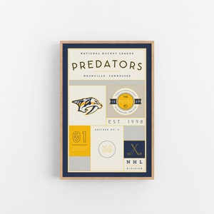 Nashville Predators Stats Print Wall Art Vintage Poster Predators Hockey image 1