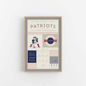 New England Patriots Stats Print | Wall Art | Vintage Poster | Patriots Football