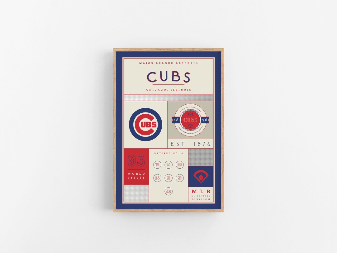 Chicago Cubs Stats Print Wall Art Vintage Poster Cubs Baseball Etsy