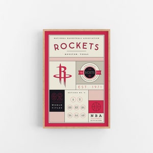 Houston Rockets Stats Print | Wall Art | Vintage Poster | Rockets Basketball