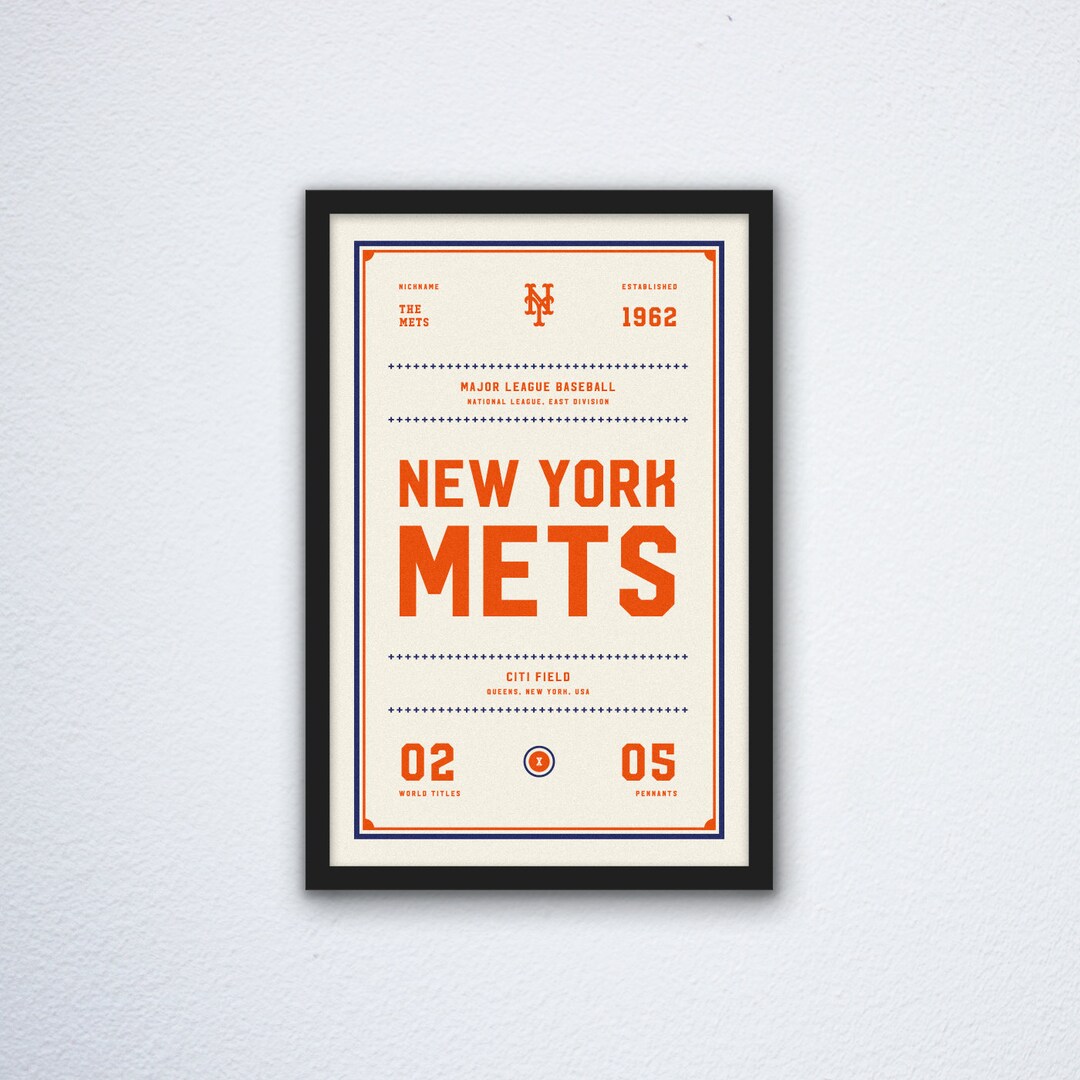 New York Mets Ticket Print Etsy