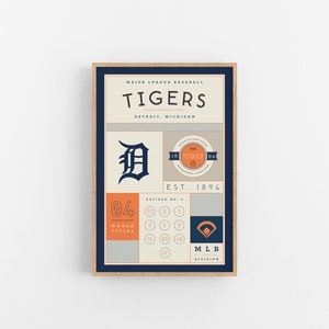 Detroit Tigers Stats Print | Wall Art | Vintage Poster | Tigers Baseball