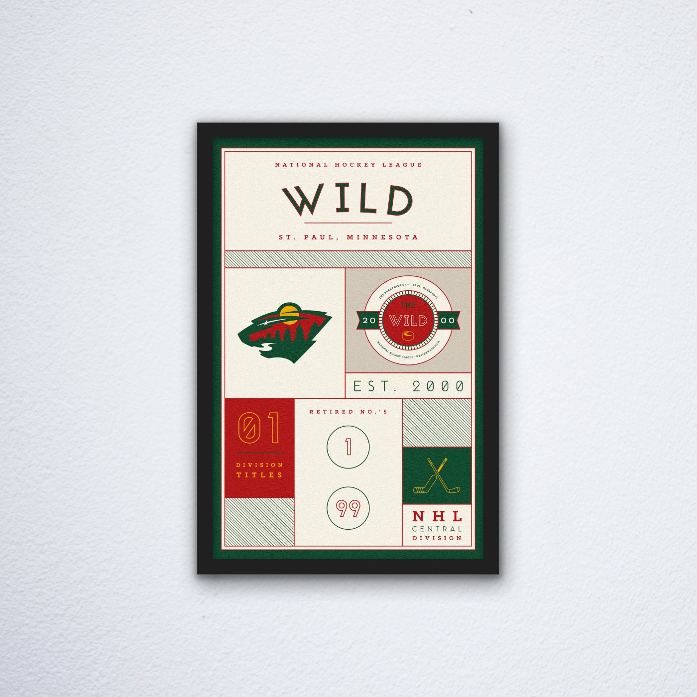 Minnesota Wild Stats Print Etsy