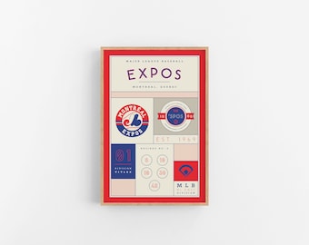 Montreal Expos Stats Print | Wall Art | Vintage Poster | Expos Baseball