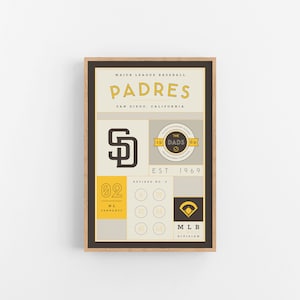 San Diego Padres Stats Print | Wall Art | Vintage Poster | Padres Baseball