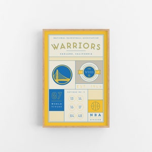 Impresión de estadísticas de los Golden State Warriors / Arte mural / Póster vintage / Baloncesto de los Warriors