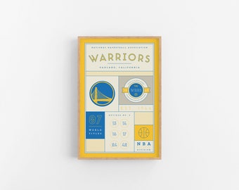 Golden State Warriors Stats Print | Wall Art | Vintage Poster | Warriors Basketball