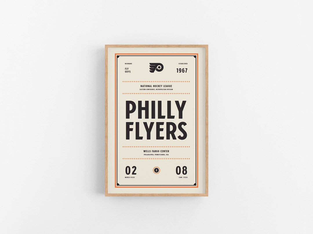 Philadelphia Flyers Ticket Print | Wall Art | Vintage Poster | Flyers ...
