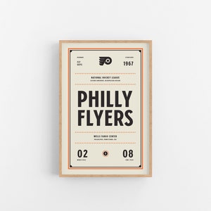Philadelphia Flyers Ticket Druck | Wandkunst | Vintage Poster | Flieger Hockey