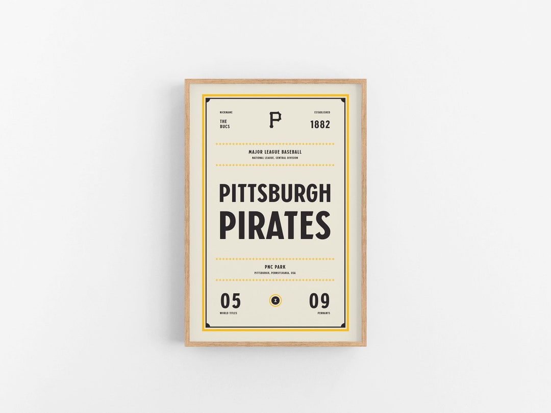 Pittsburgh Pirates Ticket Print Wall Art Vintage Poster Pirates Baseball Etsy