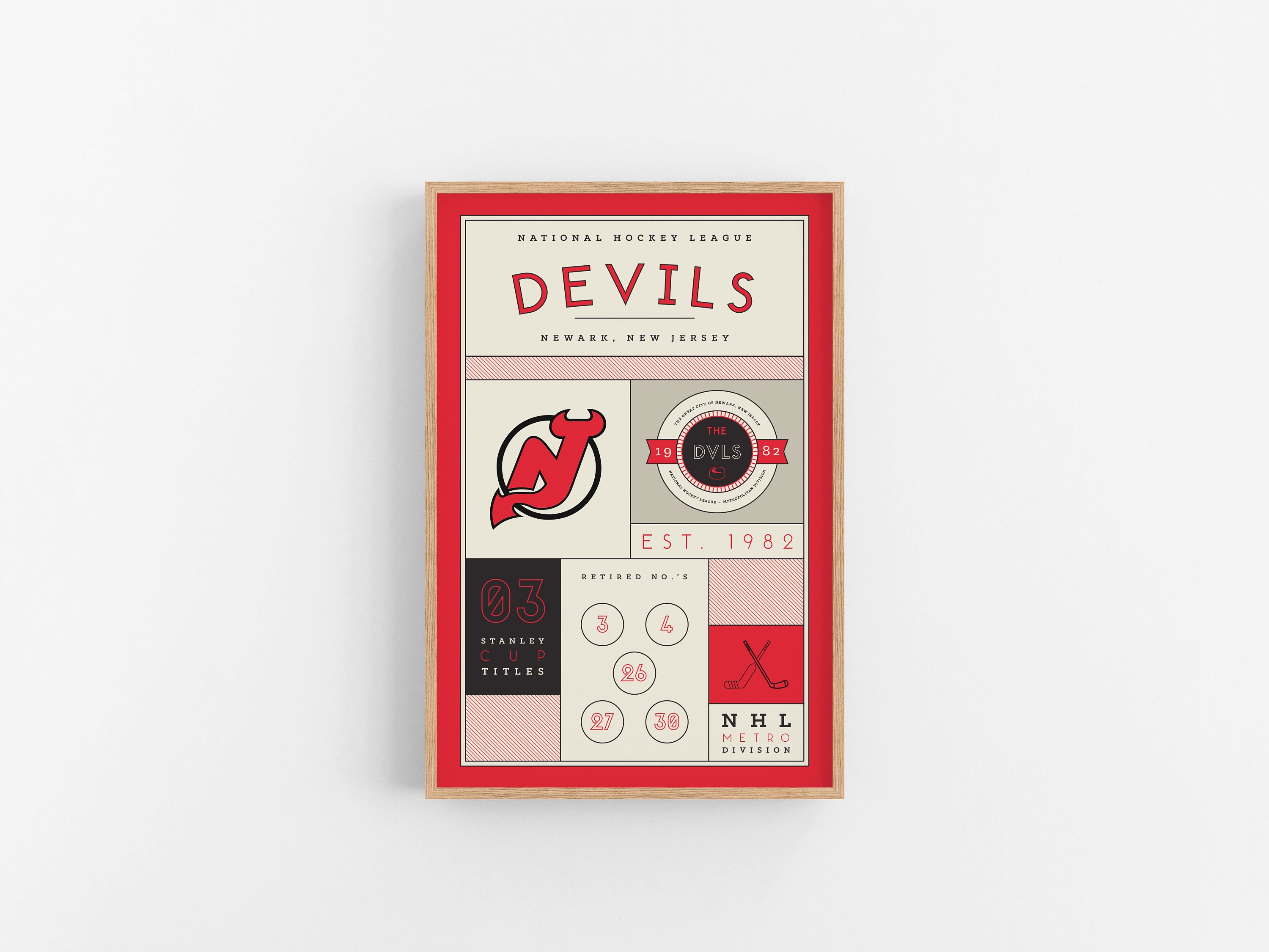 New Jersey Devils Martin Brodeur Poster Print Unframed - Hockey Wall Art  Decor Goalie NJ Devils Gift