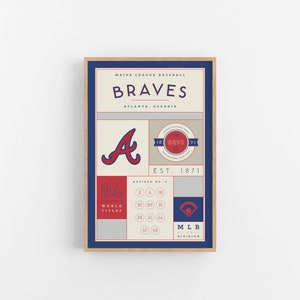 Atlanta Braves Stats Print | Wall Art | Vintage Poster | Braves Baseball
