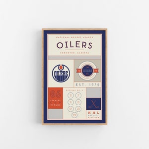 Edmonton Oilers Stats Print | Wall Art | Vintage Poster | Oilers Hockey