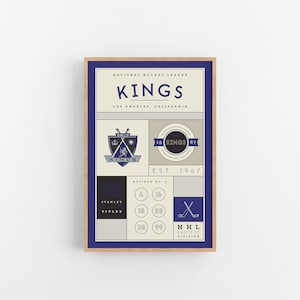 Los Angeles Kings Stats Print | Wall Art | Vintage Poster | Kings Hockey
