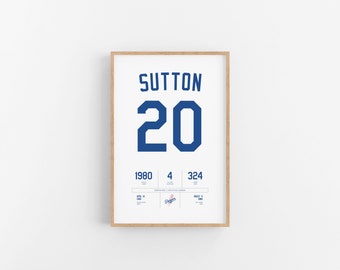 Don Sutton Stats Print | Wall Art | Vintage Poster | Dodgers Baseball