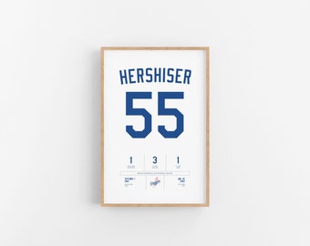 Orel Hershiser Stats Print | Wall Art | Vintage Poster | Dodgers Baseball