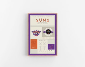 Phoenix Suns Stats Print | Wall Art | Vintage Poster | Suns Basketball