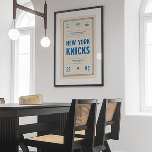 New York Knicks Ticket Print Wall Art Vintage Poster Knicks Basketball image 3