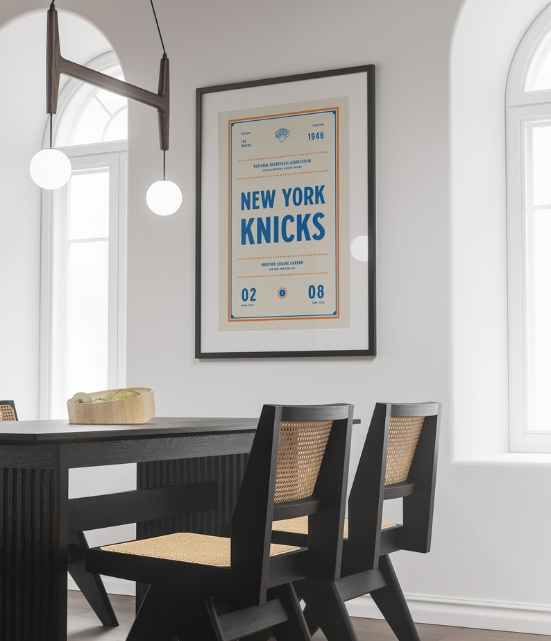New York Knicks Ticket Print Wall Art Vintage Poster Knicks Basketball image 3