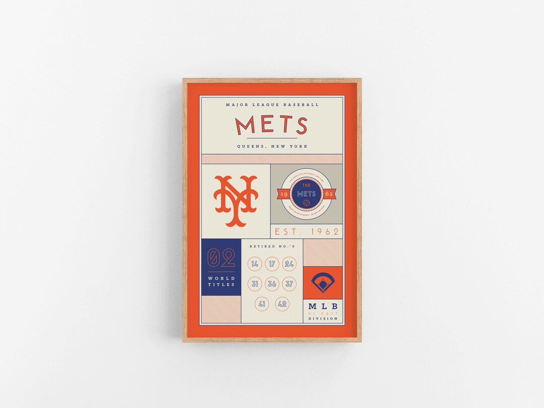New York Mets Stats Print Wall Art Vintage Poster Mets Baseball Etsy
