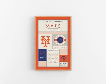 New York Mets Stats Print | Wall Art | Vintage Poster | Mets Baseball