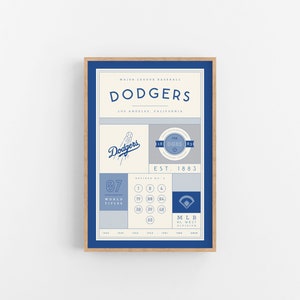 Los Angeles Dodgers Stats Print Wall Art Vintage Poster 