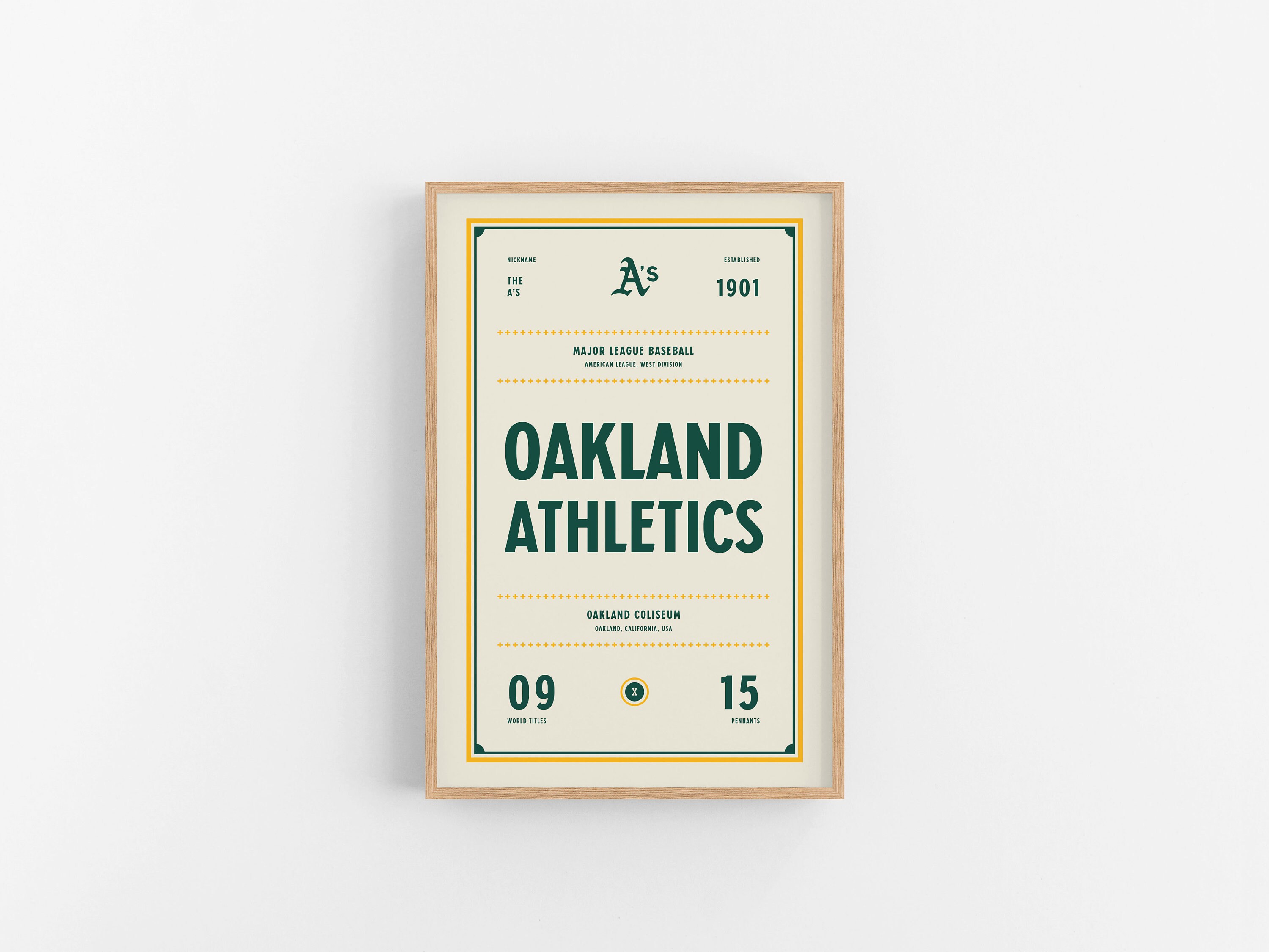 Oakland Athletics Ticket Print | Wall Art | Vintage Poster | Athletics Baseball