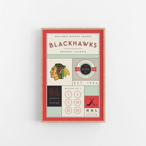 Chicago Blackhawks Stats Print | Wall Art | Vintage Poster | Blackhawks Hockey