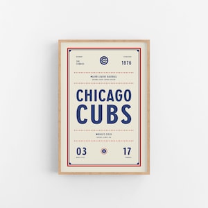 Chicago Cubs-ticketprint | Muurkunst | Vintage poster | Welpen Honkbal
