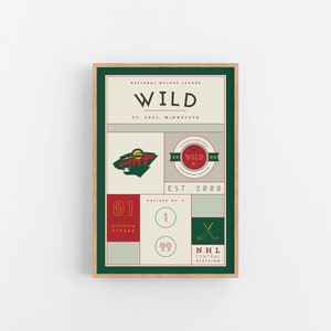 Minnesota Wild Stats Print | Wall Art | Vintage Poster | Wild Hockey