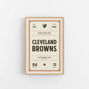 Cleveland Browns Ticket Print | Wall Art | Vintage Poster | Browns Football