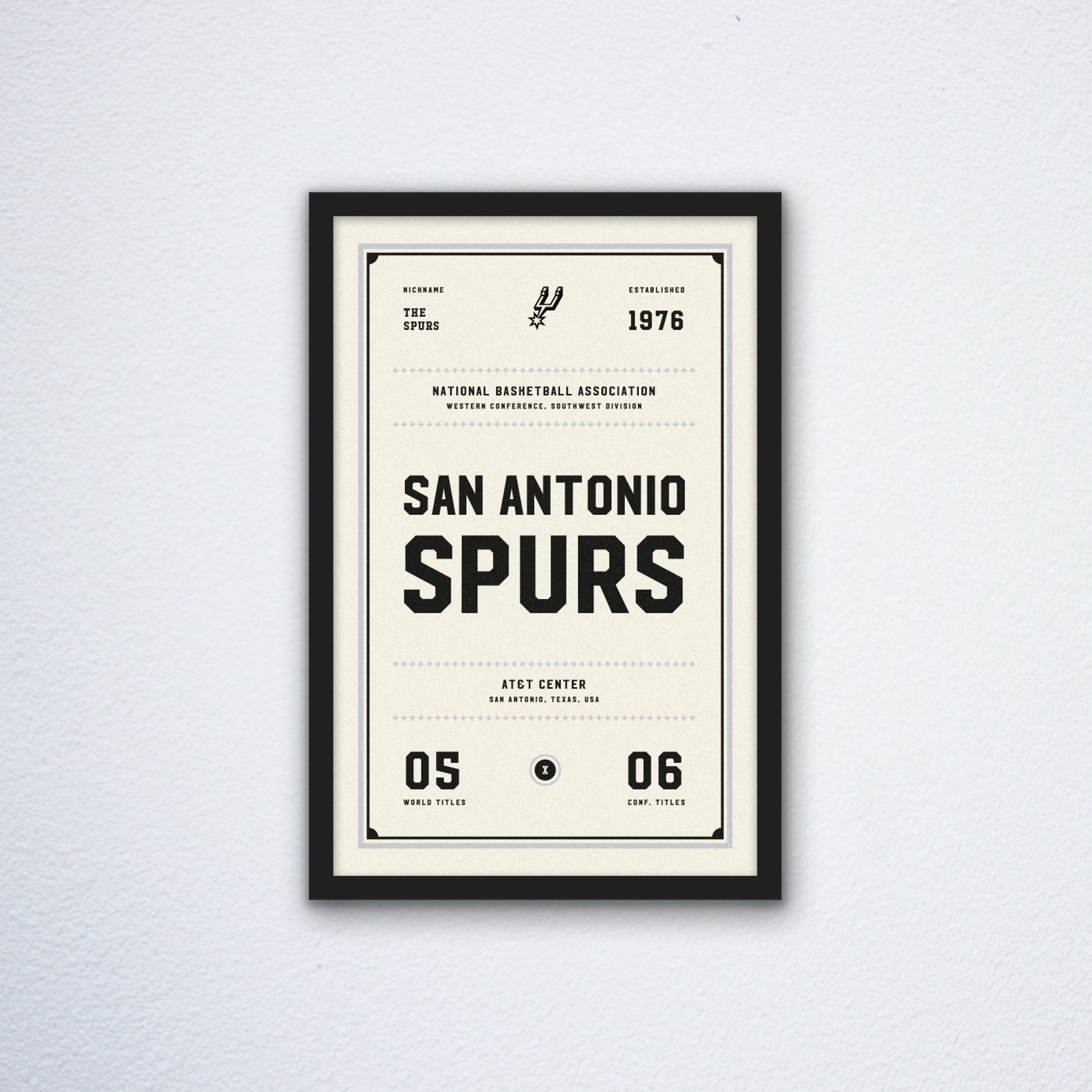 San Antonio Spurs Ticket Print Etsy