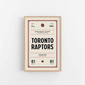 Toronto Raptors Ticket Print | Wall Art | Vintage Poster | Raptors Basketball