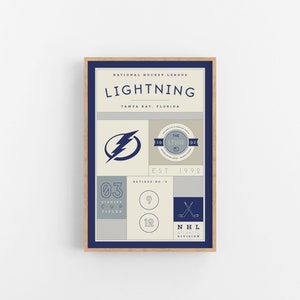 Tampa Bay Lightning Stats Print | Wall Art | Vintage Poster | Lightning Hockey