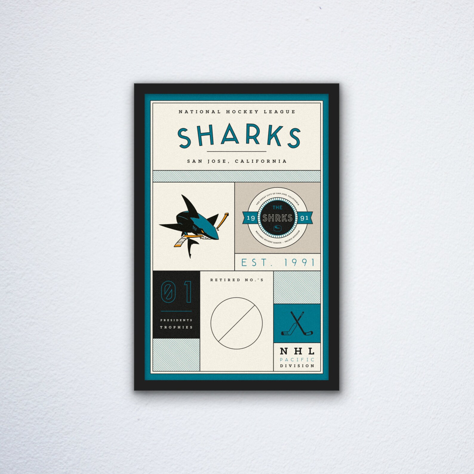 San Jose Sharks Stats Print Etsy