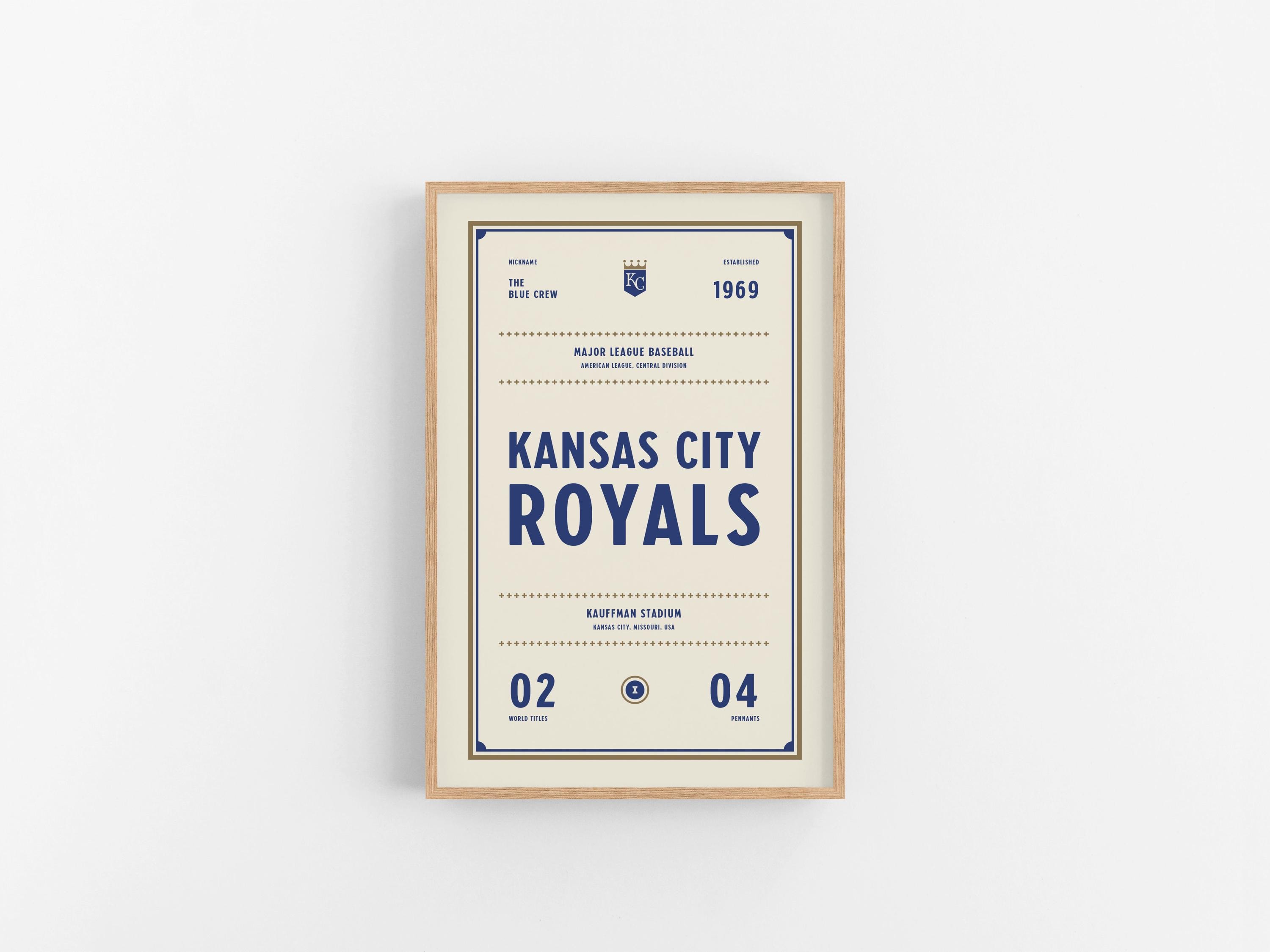 Kansas City Royals Ticket Print | Wall Art | Vintage Poster | Royals Baseball