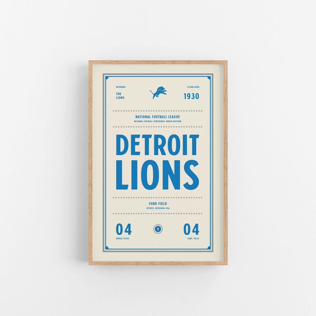 Detroit Lions Ticket Print | Wall Art | Vintage Poster | Lions Football - Etsy