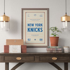 New York Knicks Ticket Print Wall Art Vintage Poster Knicks Basketball image 2