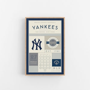 New York Yankees Stats Print | Wall Art | Vintage Poster | Yankees Baseball