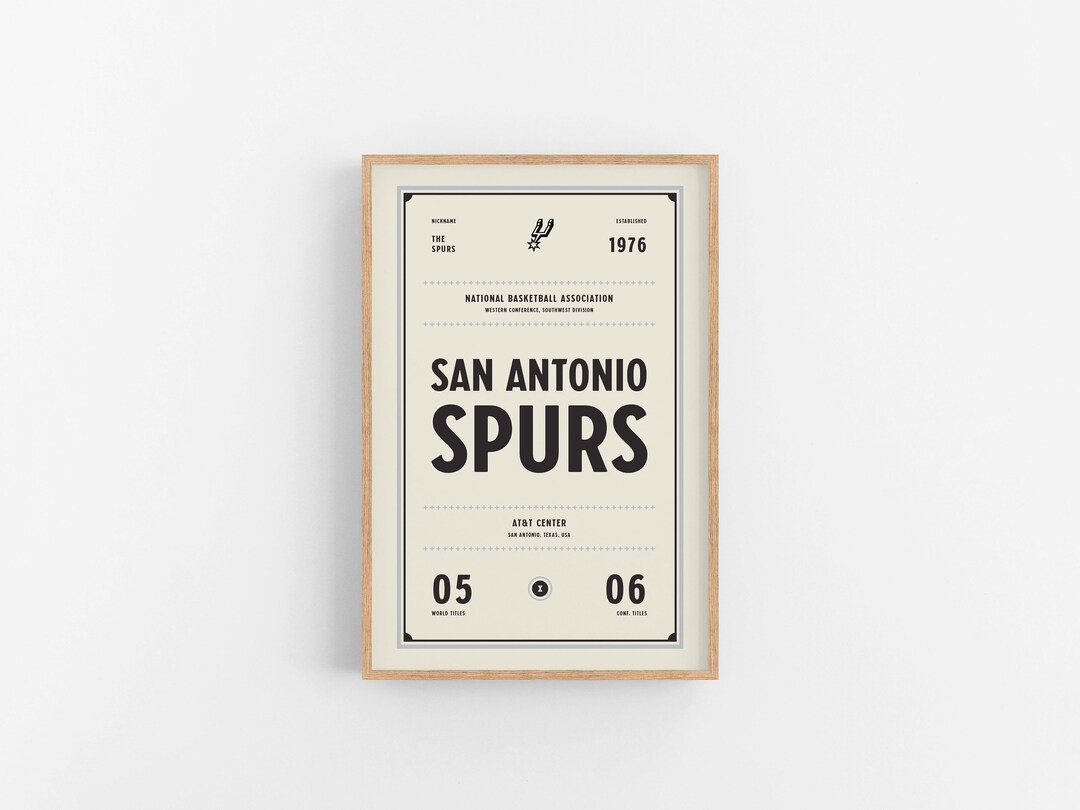 San Antonio Spurs Ticket Print Wall Art Vintage Poster Spurs Basketball Etsy