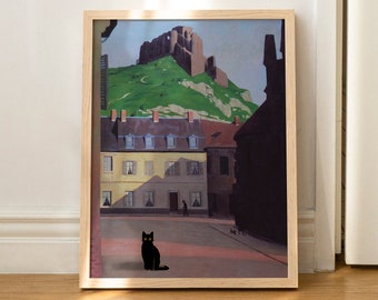 Katze Druck Valloton Lustiges Geschenk Black Cat Poster Wall Art Home Decor Print UNGERAHMT